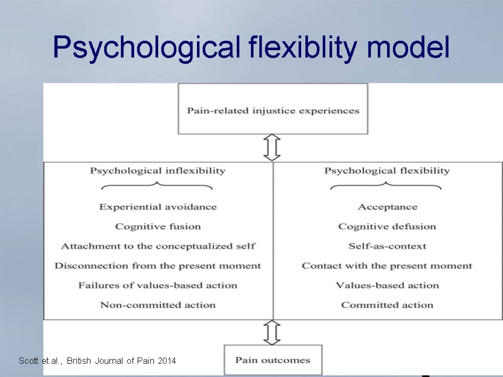 Scott et.al., British Journal of Pain 2014 Psychological flexiblity model